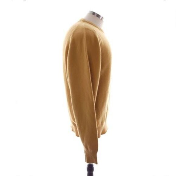 Alan Paine Mens Medium Mustard Long Sleeve Pullover Lamb Wool Crew Neck Sweater - Picture 5 of 9